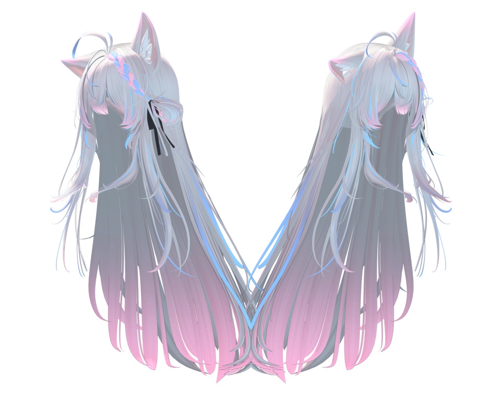 【ラブリーロングヘア】グラデーション&メッシュの変更