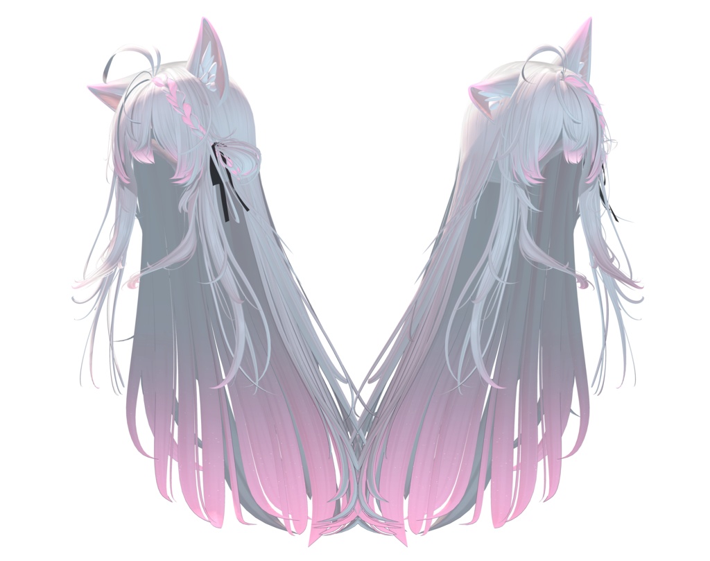 【ラブリーロングヘア】グラデーション&メッシュの変更