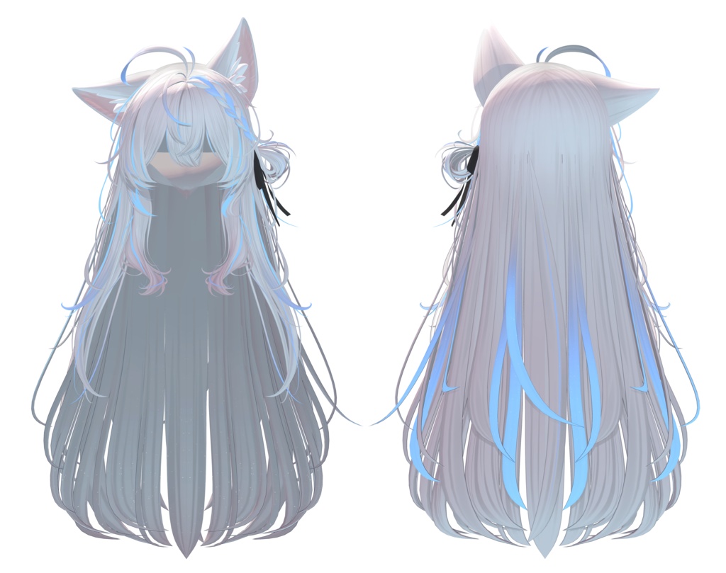 【ラブリーロングヘア】グラデーション&メッシュの変更