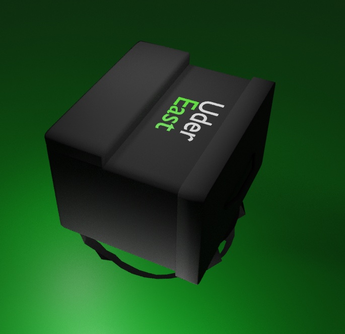 3D素材 架空のお食事配達サービス/UderEast/配送用カバン blender/FBX