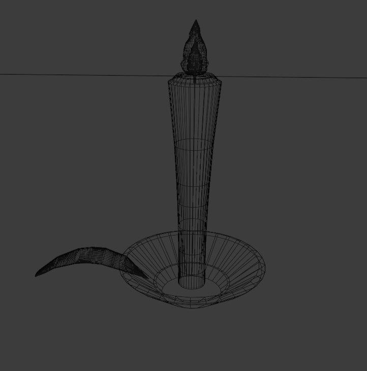 【3D素材データ】和ろうそく(燭台つき)【blender/FBXデータ】