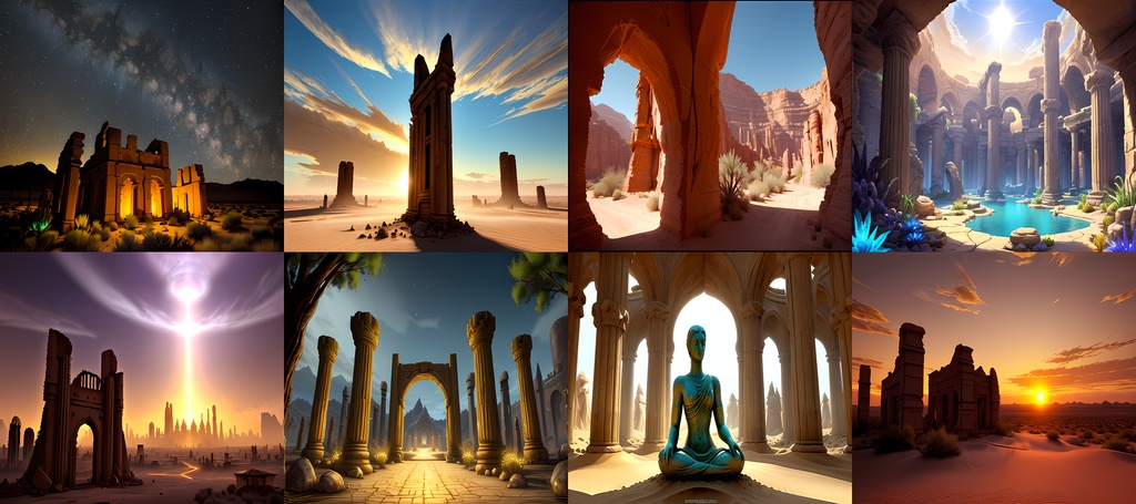 <素材72点>砂漠の謎-古代遺跡_ゲーム背景素材TRPG素材