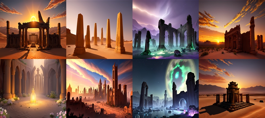 <素材72点>砂漠の謎-古代遺跡_ゲーム背景素材TRPG素材