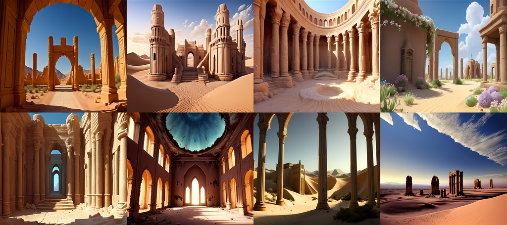 <素材72点>砂漠の謎-古代遺跡_ゲーム背景素材TRPG素材