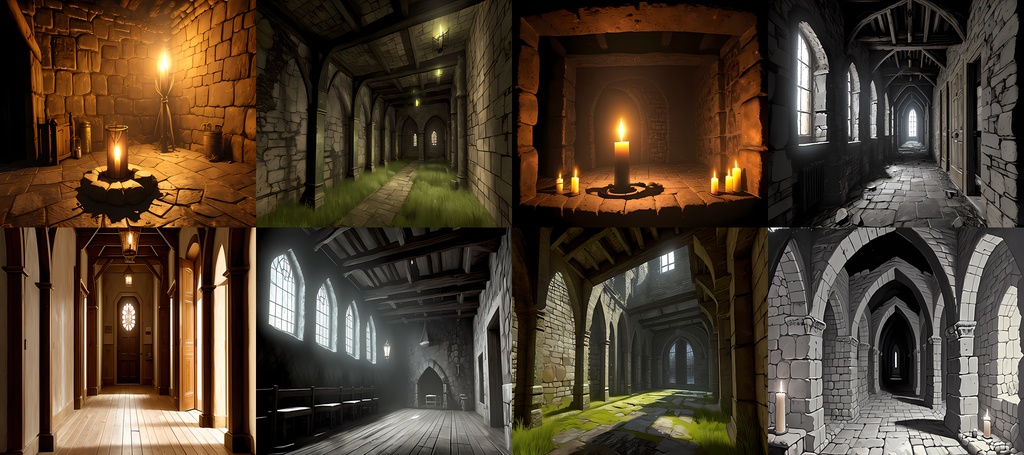 【素材42点】地下牢へと続く通路_背景素材パック_ダーク背景