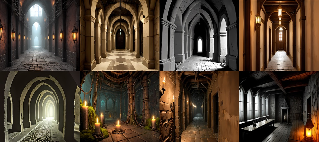 【素材42点】地下牢へと続く通路_背景素材パック_ダーク背景