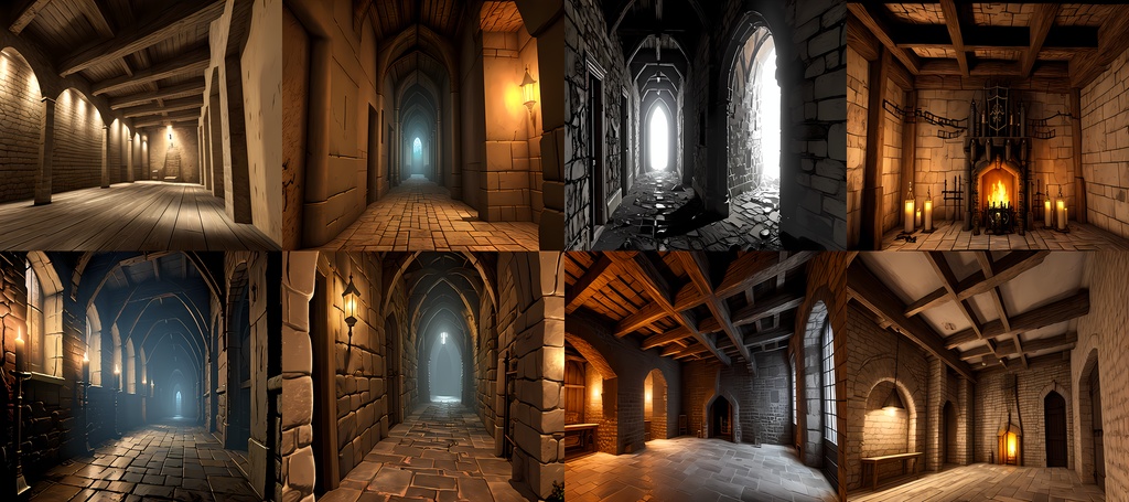 【素材42点】地下牢へと続く通路_背景素材パック_ダーク背景