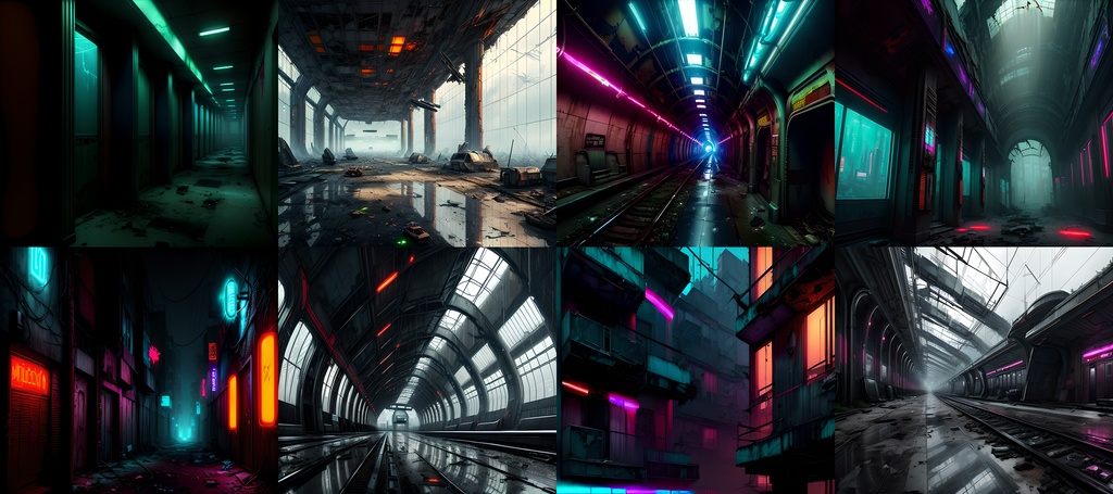 素材98点「荒廃した未来都市」サイバーパンク_ディストピア背景素材