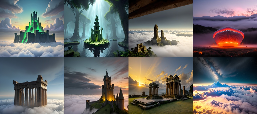 【素材75点】天空に浮かぶ遺跡_ゲーム素材_背景素材