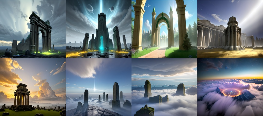 【素材75点】天空に浮かぶ遺跡_ゲーム素材_背景素材