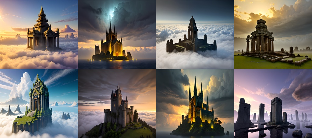 【素材75点】天空に浮かぶ遺跡_ゲーム素材_背景素材