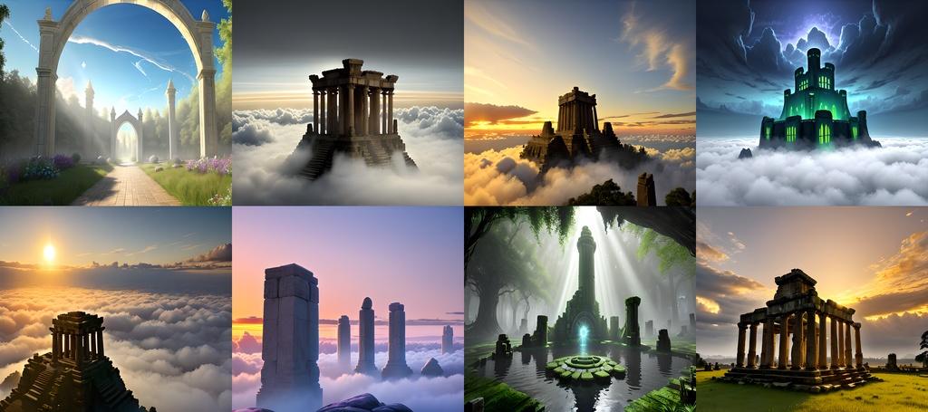 【素材75点】天空に浮かぶ遺跡_ゲーム素材_背景素材