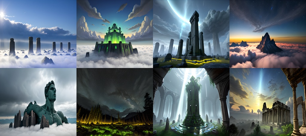 【素材75点】天空に浮かぶ遺跡_ゲーム素材_背景素材