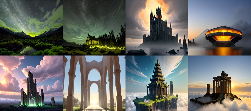 【素材75点】天空に浮かぶ遺跡_ゲーム素材_背景素材