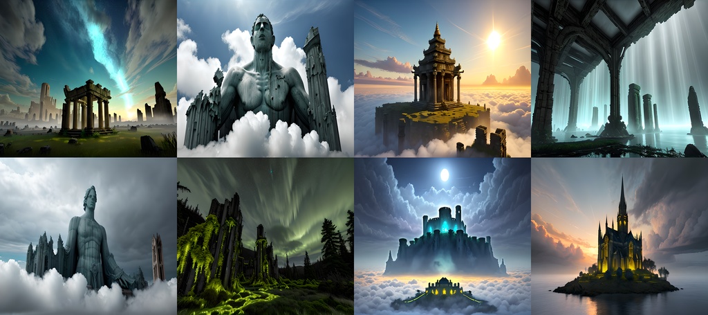 【素材75点】天空に浮かぶ遺跡_ゲーム素材_背景素材