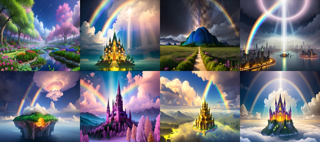 <素材71点>虹の王国_天国_非現実的な風景