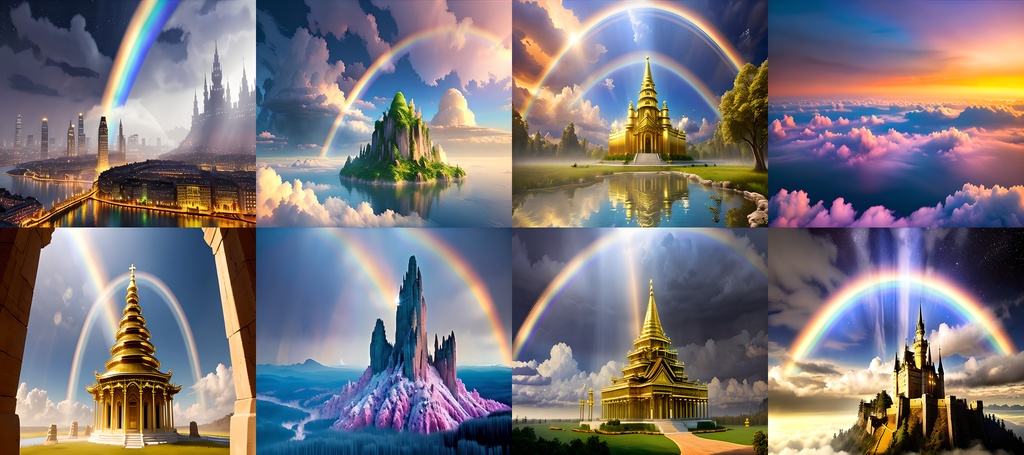 <素材71点>虹の王国_天国_非現実的な風景