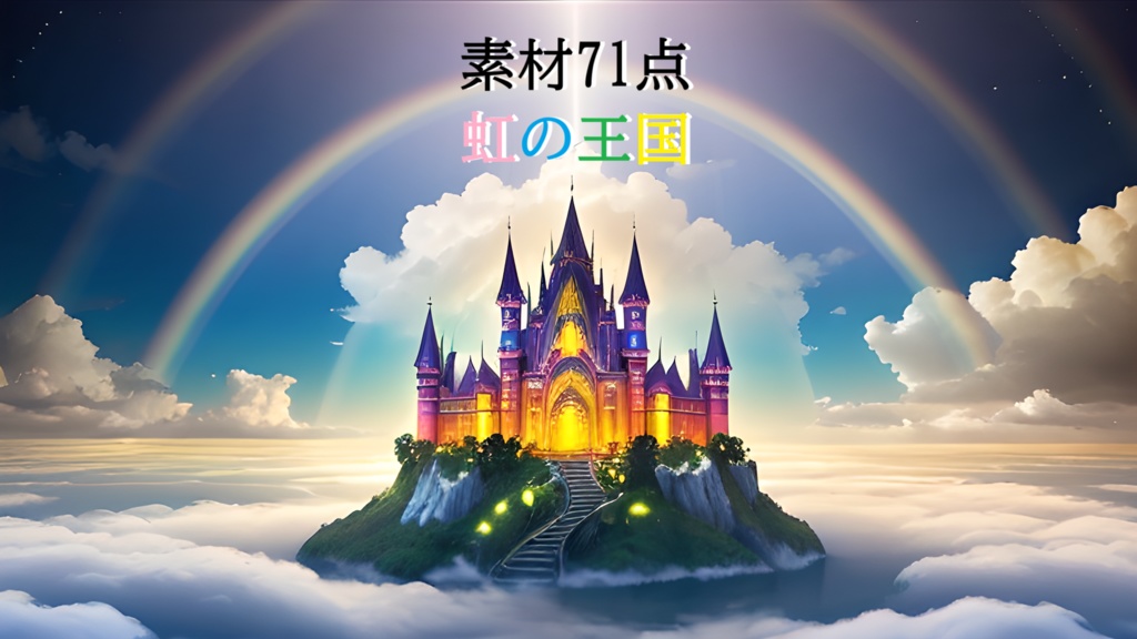 <素材71点>虹の王国_天国_非現実的な風景