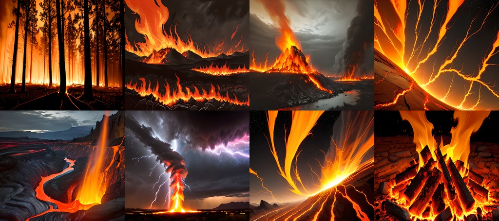 <素材68点>炎_マグマ_素材「侵略する火災」ゲーム素材_背景_エフェクト