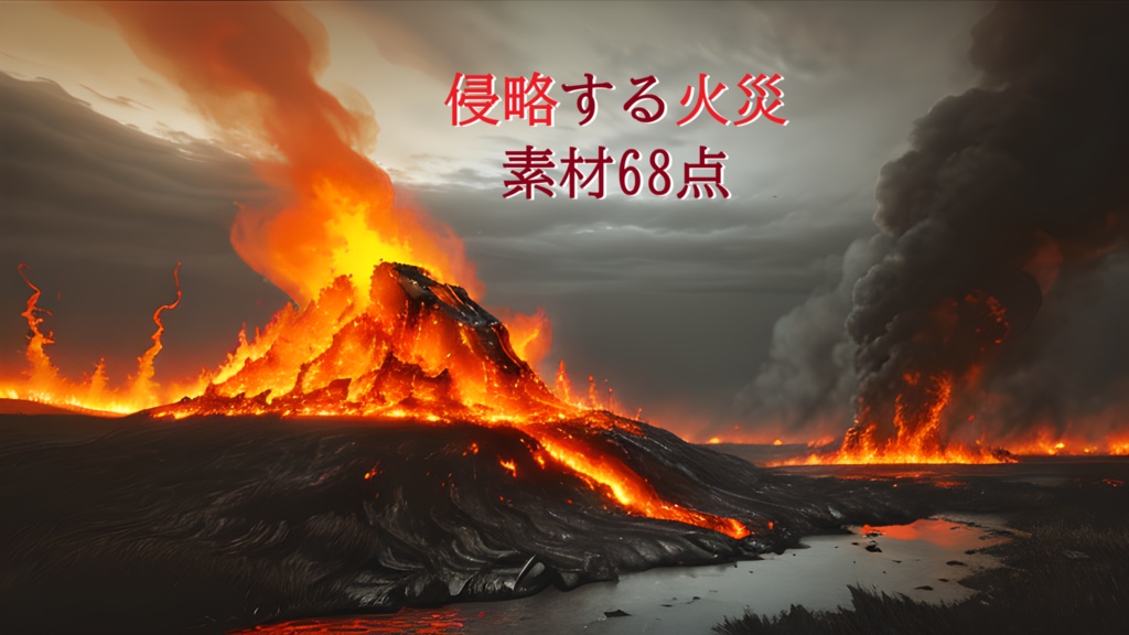 <素材68点>炎_マグマ_素材「侵略する火災」ゲーム素材_背景_エフェクト