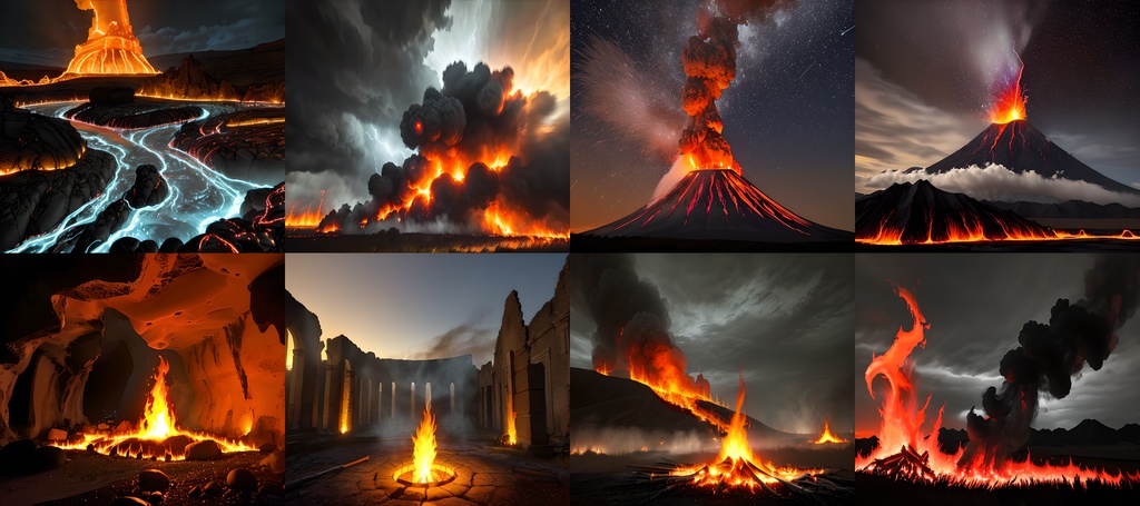 <素材68点>炎_マグマ_素材「侵略する火災」ゲーム素材_背景_エフェクト