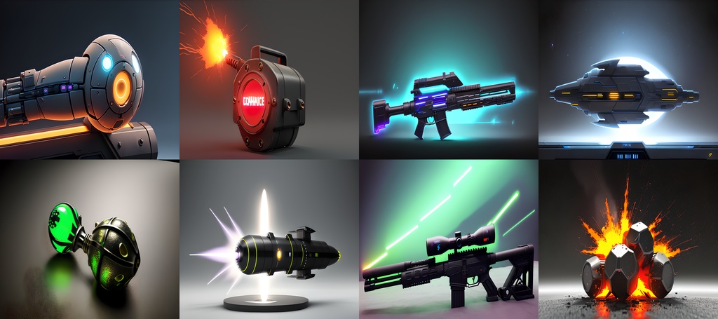 <アイテム素材34点>未来のSF銃火器_手りゅう弾_レーザー銃_宇宙ミサイル