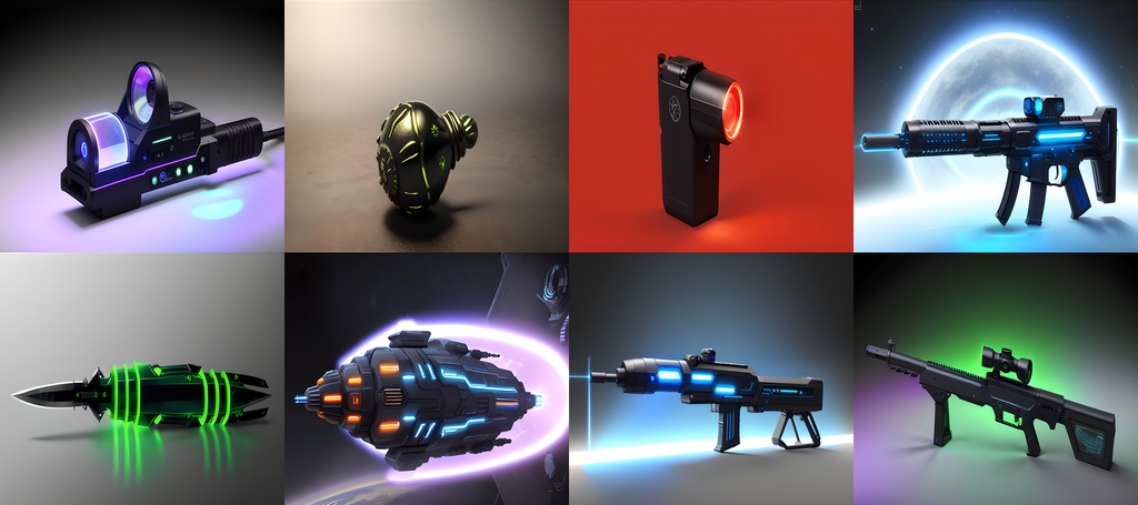 <アイテム素材34点>未来のSF銃火器_手りゅう弾_レーザー銃_宇宙ミサイル