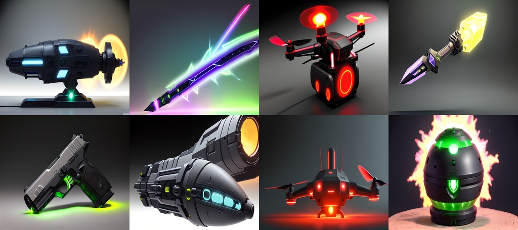 <アイテム素材34点>未来のSF銃火器_手りゅう弾_レーザー銃_宇宙ミサイル