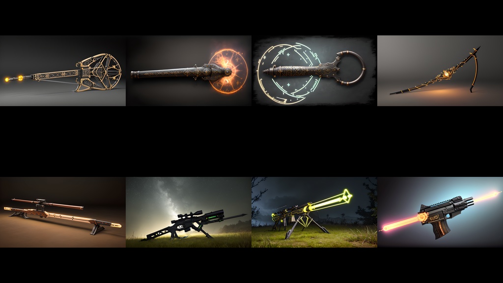 《素材25点》『架空の飛び道具_フィクション銃火器』_ゲーム素材_画像素材