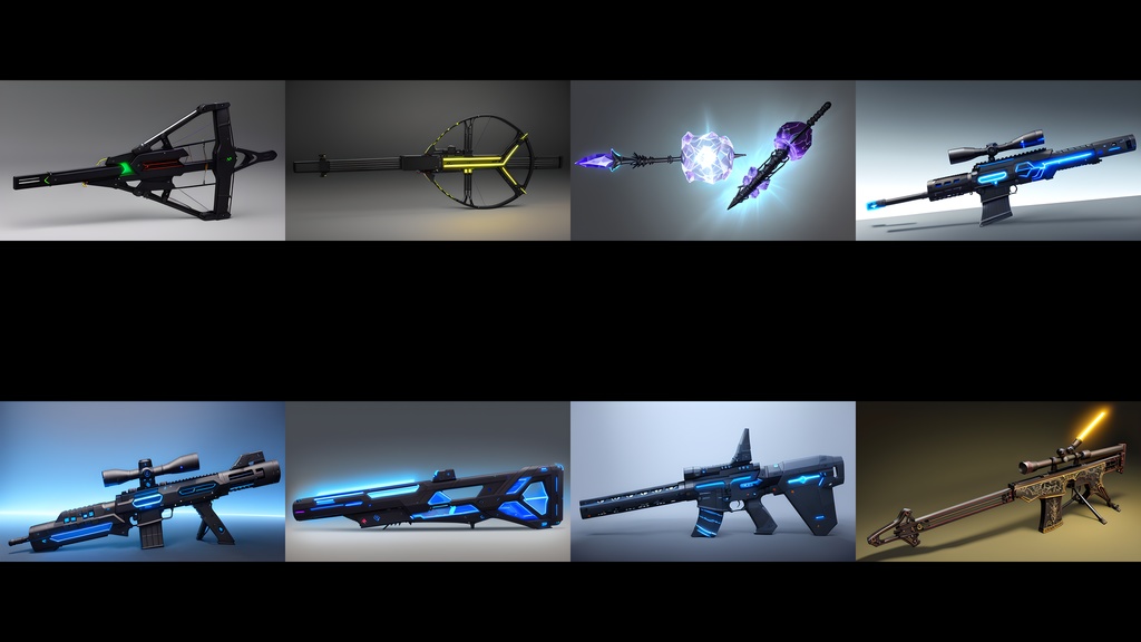 《素材25点》『架空の飛び道具_フィクション銃火器』_ゲーム素材_画像素材