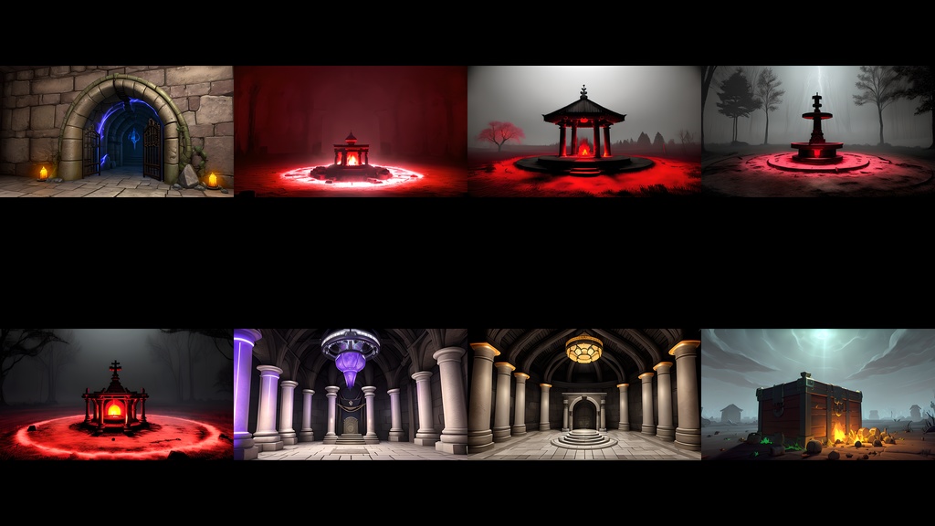 《大容量素材190点》『ダンジョンの深部・ボスの部屋』_ゲーム素材_画像素材