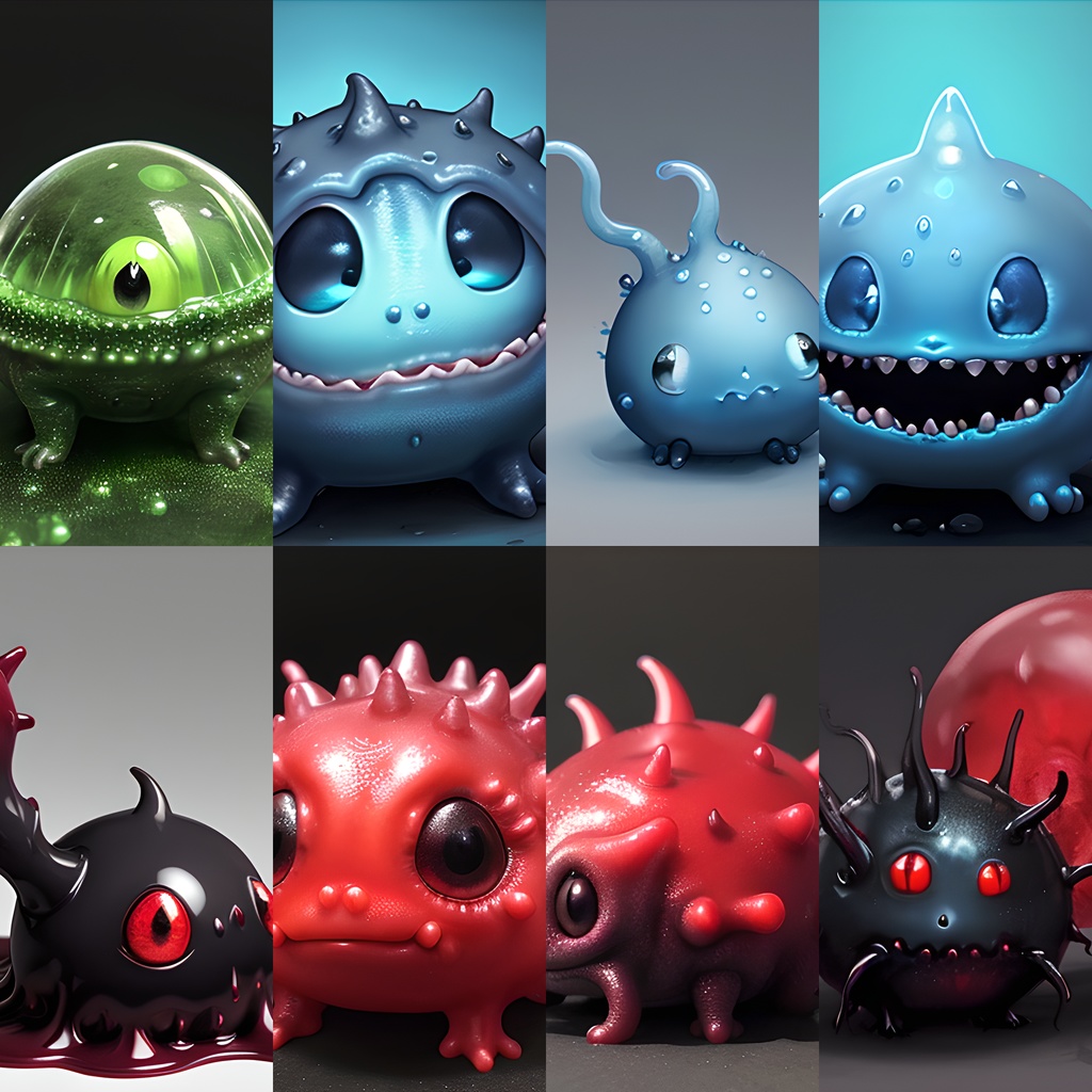 《素材82点》『雑魚モンスターLV1 スライム』_ゲーム素材_画像素材_敵モブ_同人ゲームTRPG用