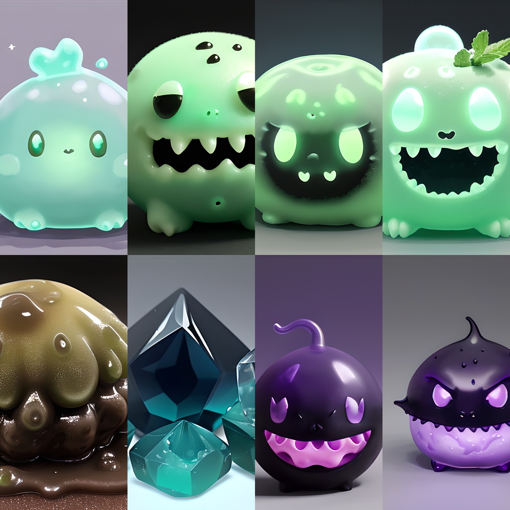 《素材82点》『雑魚モンスターLV1 スライム』_ゲーム素材_画像素材_敵モブ_同人ゲームTRPG用