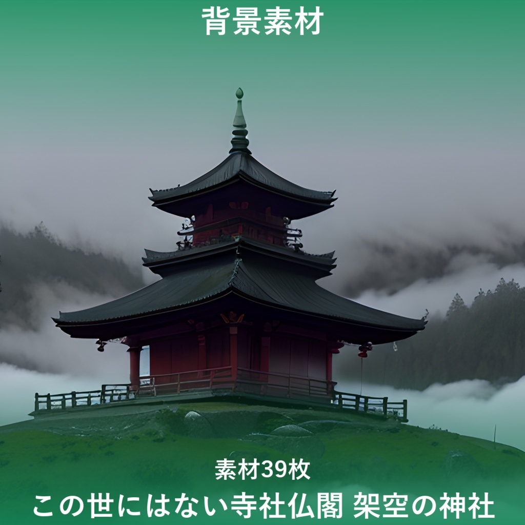 《素材39点》『この世にはない寺社仏閣_架空の神社』_ゲーム素材_画像素材