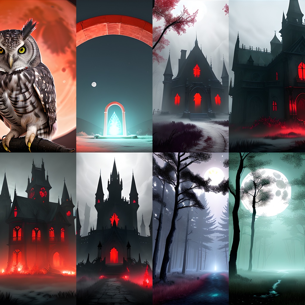 《素材74点》『紅き月に染まる森』_ホラーゲーム素材_TRPG素材