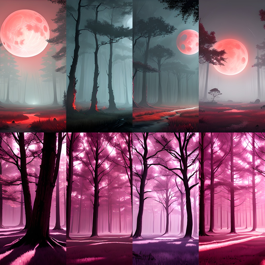 《素材74点》『紅き月に染まる森』_ホラーゲーム素材_TRPG素材