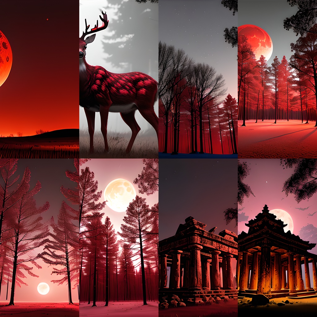 《素材74点》『紅き月に染まる森』_ホラーゲーム素材_TRPG素材