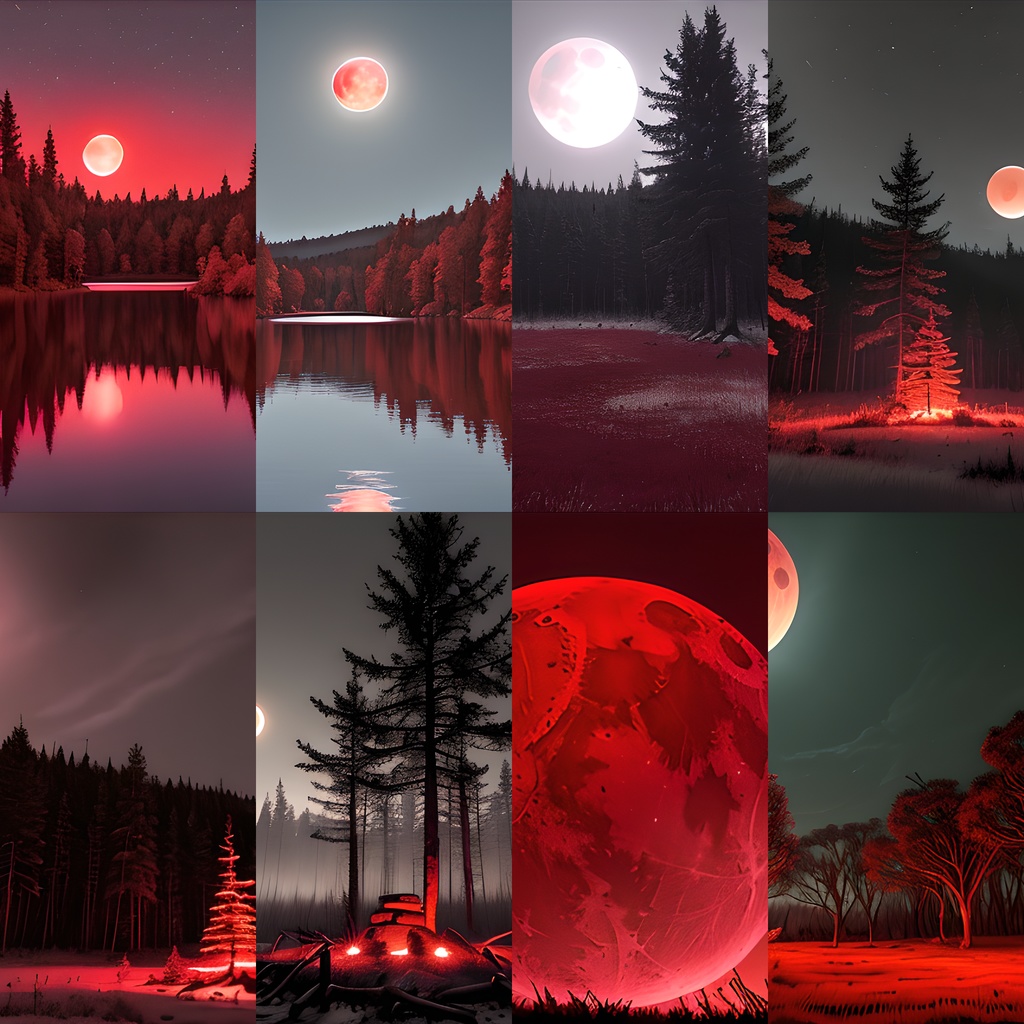 《素材74点》『紅き月に染まる森』_ホラーゲーム素材_TRPG素材