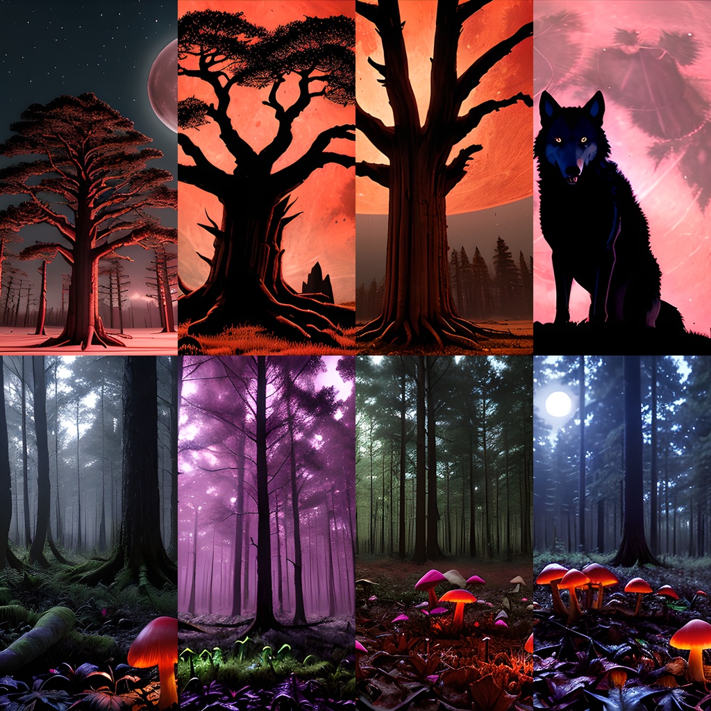 《素材74点》『紅き月に染まる森』_ホラーゲーム素材_TRPG素材