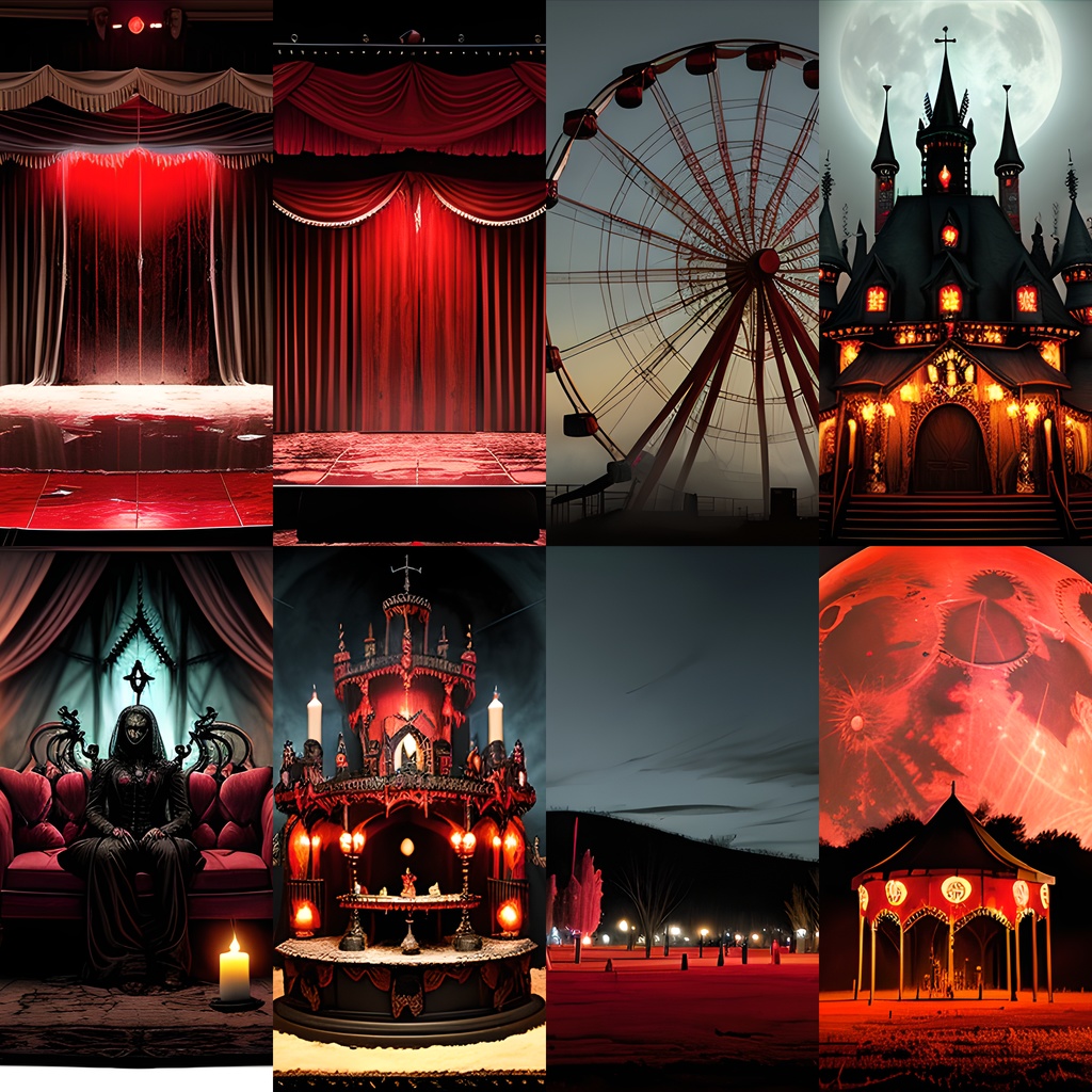 《ホラー素材41点》『狂ピエロの住処』_ホラーゲーム素材_画像素材