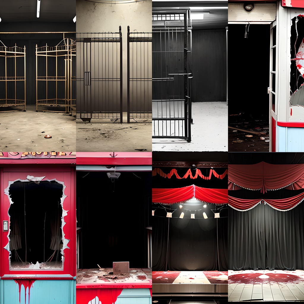 《ホラー素材41点》『狂ピエロの住処』_ホラーゲーム素材_画像素材