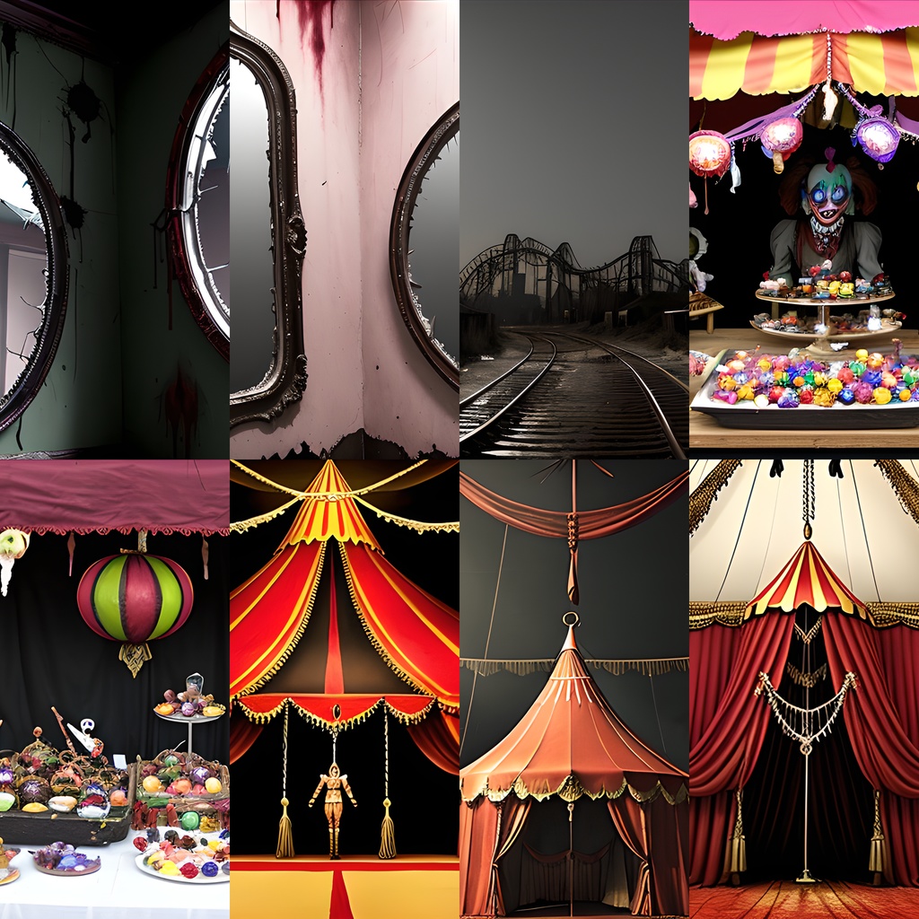 《ホラー素材41点》『狂ピエロの住処』_ホラーゲーム素材_画像素材