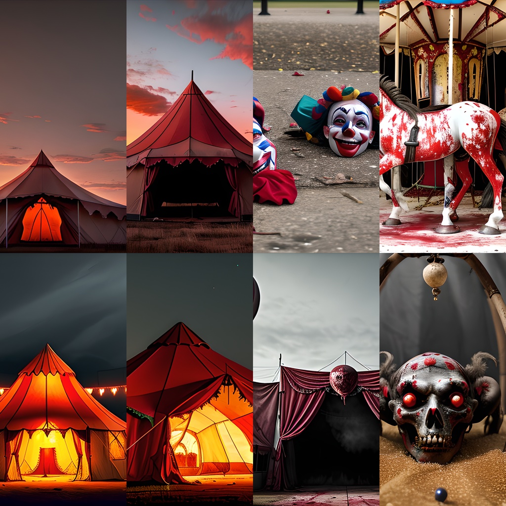 《ホラー素材41点》『狂ピエロの住処』_ホラーゲーム素材_画像素材