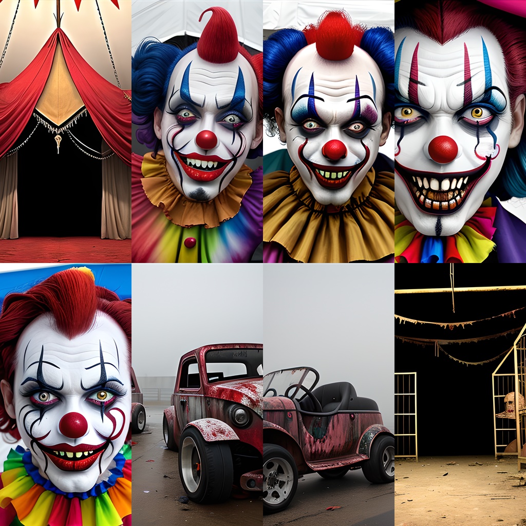 《ホラー素材41点》『狂ピエロの住処』_ホラーゲーム素材_画像素材