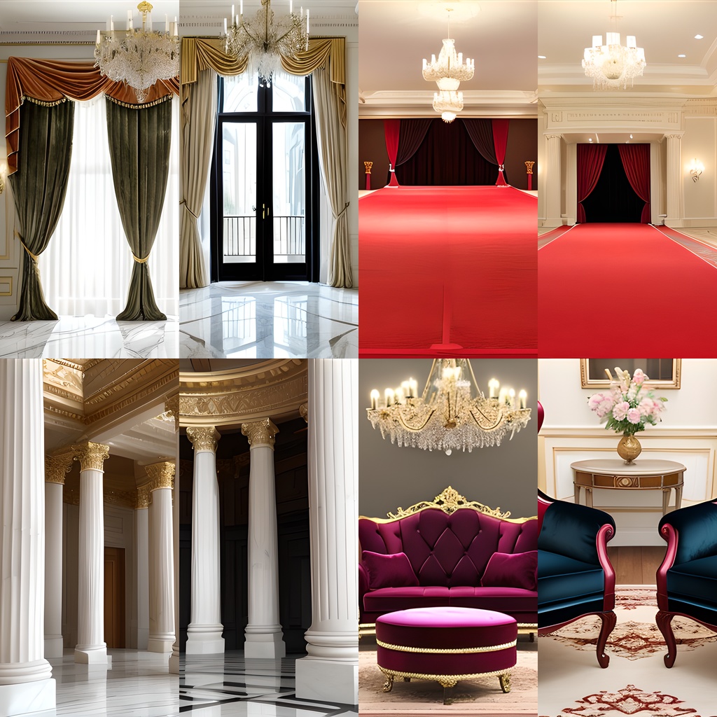 《素材32点》『大理石の間とレッドカーペット』_ゲーム素材_画像素材