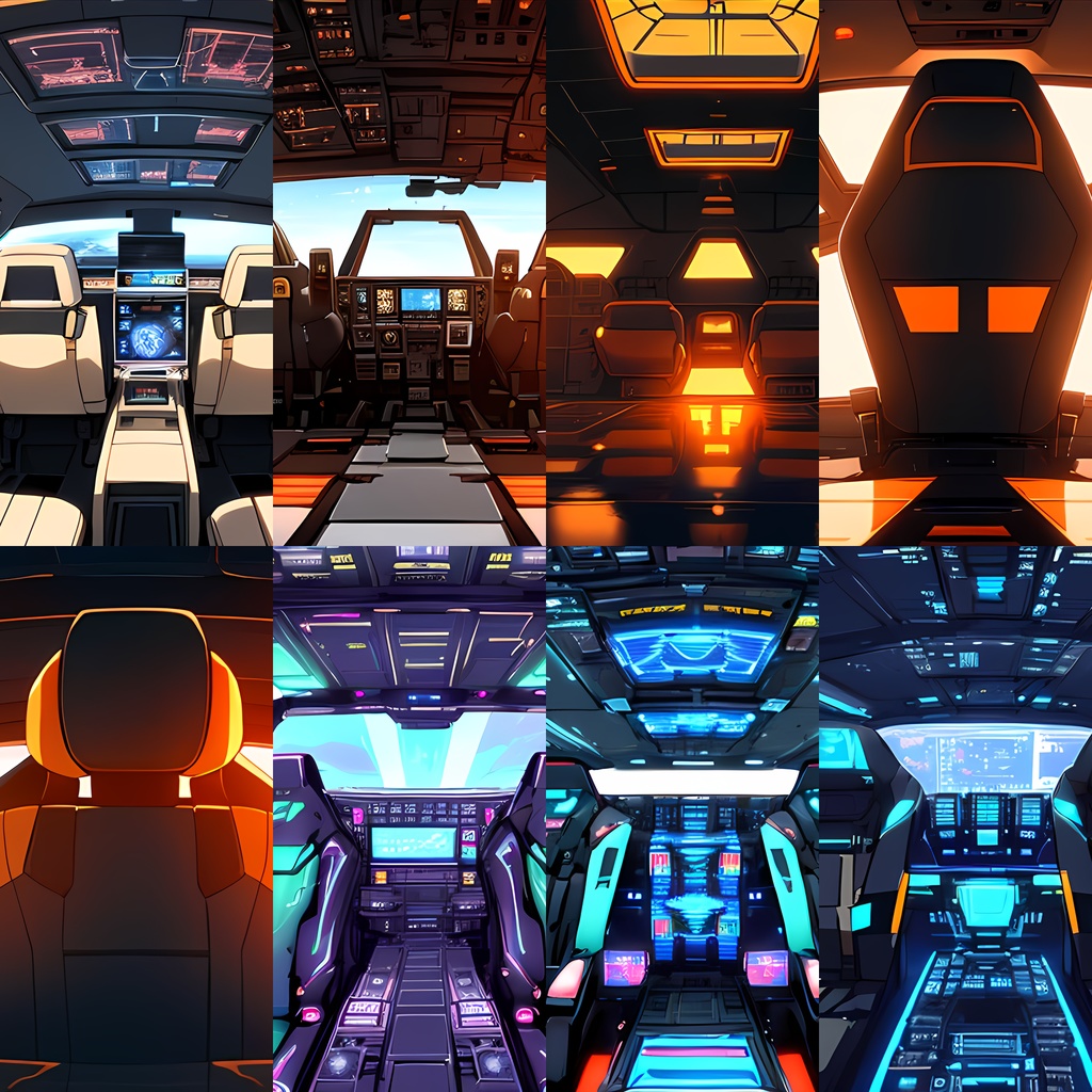 《イラスト素材61点》『SFパイロットのコックピット』_ゲーム素材_巨大ロボ_戦闘機