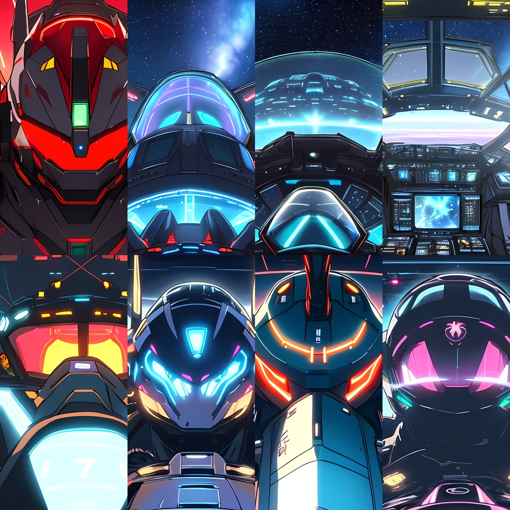 《イラスト素材61点》『SFパイロットのコックピット』_ゲーム素材_巨大ロボ_戦闘機