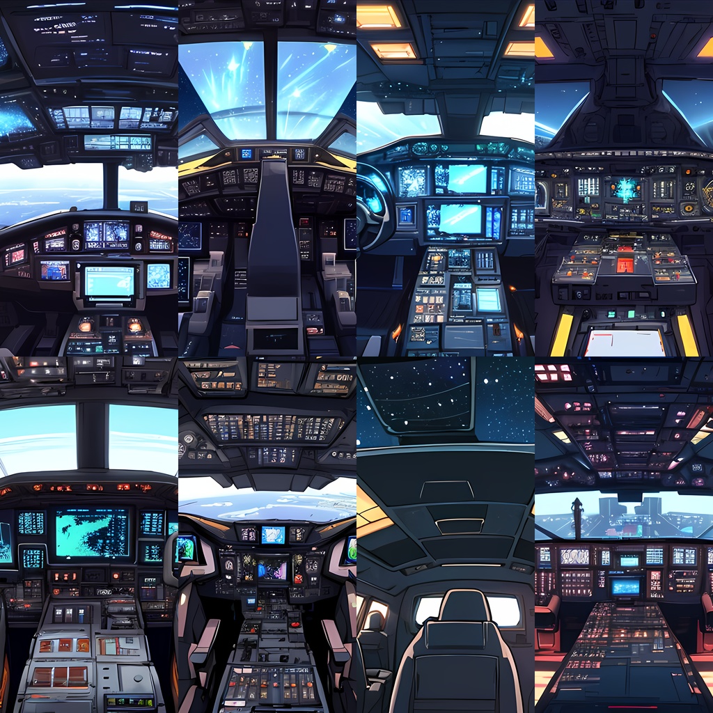 《イラスト素材61点》『SFパイロットのコックピット』_ゲーム素材_巨大ロボ_戦闘機