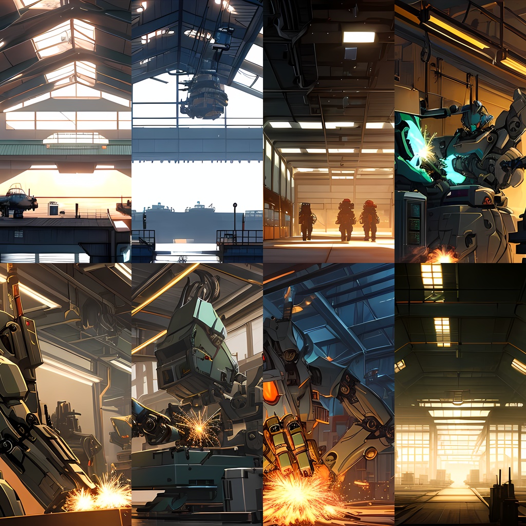 《素材41点》『軍事兵器の整備ドッグ』_ゲーム素材_SF画像素材