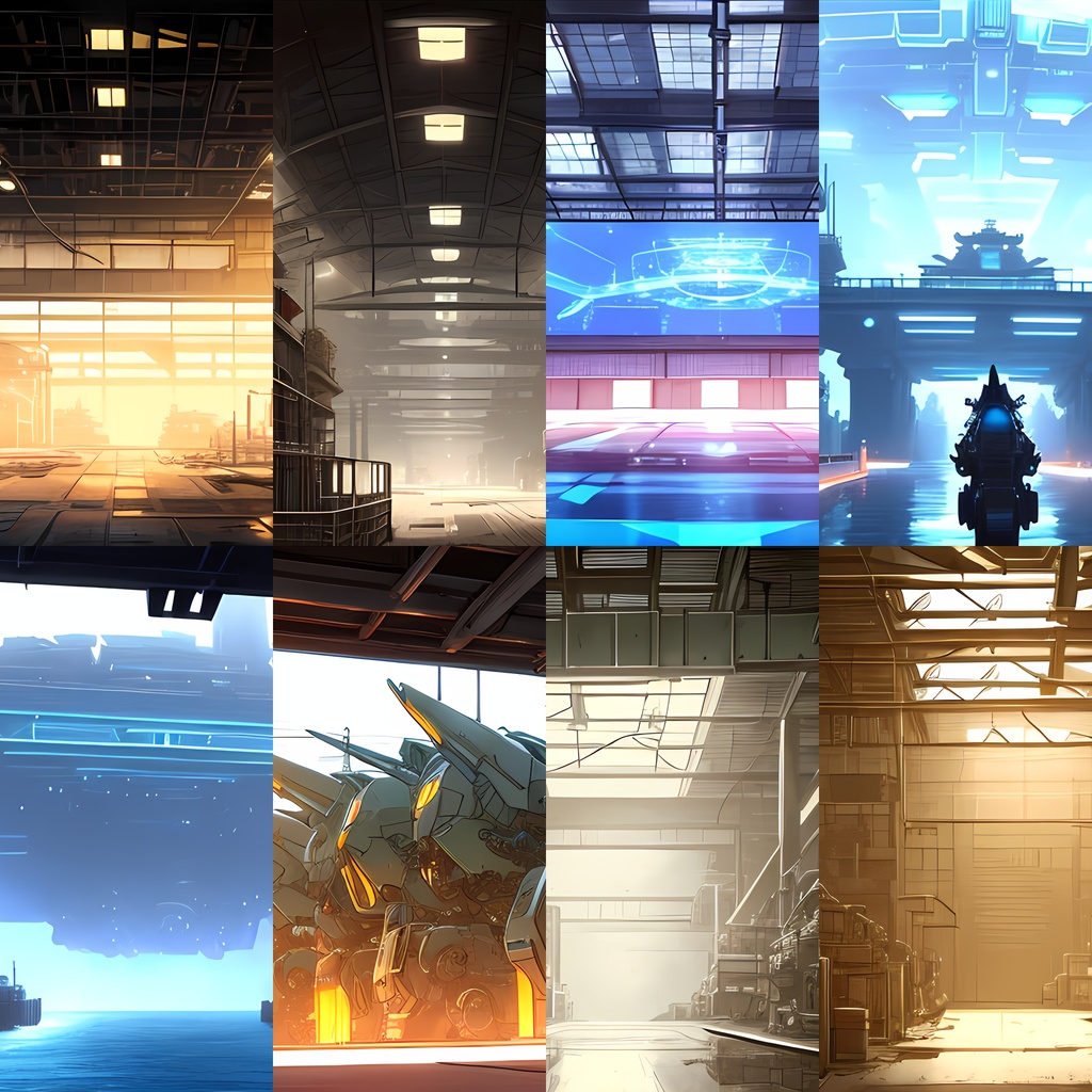 《素材41点》『軍事兵器の整備ドッグ』_ゲーム素材_SF画像素材